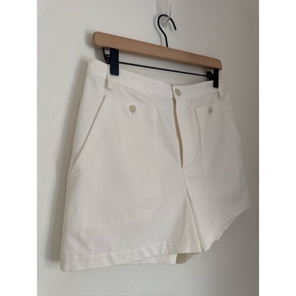 Nili Lotan Cotton Utility Shorts in White - Size 8 - Picture 4 of 8
